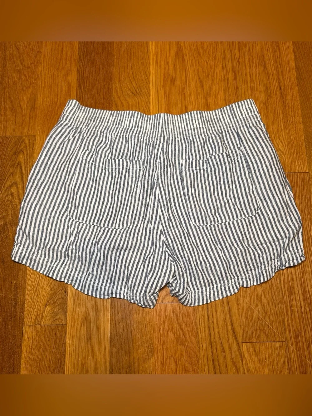 Old Navy Blue & White Striped High-Waist Shorts
